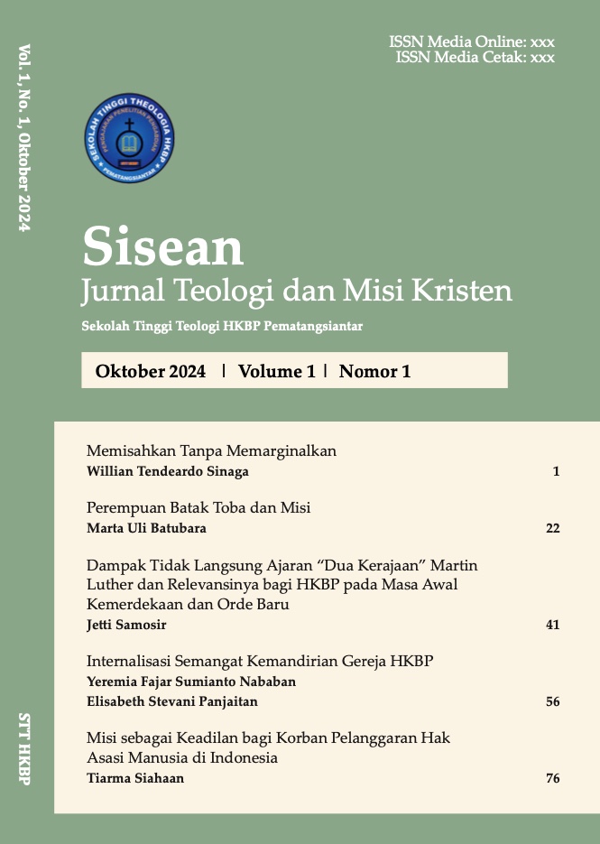 					View Vol. 1 No. 1 (2024): Sisean: Journal of Theology and Christian Mission
				